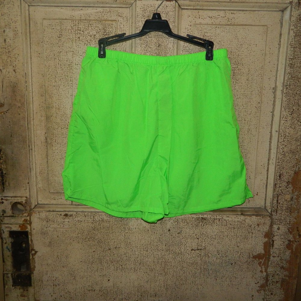 Vintage Athletic Works Nylon Neon Shorts Womens Size Large (K-14)